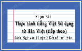 Sử dụng từ Hán Việt - Thực hành tiếng Việt, bài 6, sách Kết nối tri thức, Ngữ văn 10