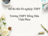 Thi thử tốt nghiệp THPT Đồng Đậu - Vĩnh Phúc